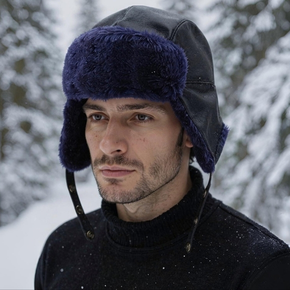 SI Other - Vintage Winter Trapper Hat With Faux Fur Ear Flaps